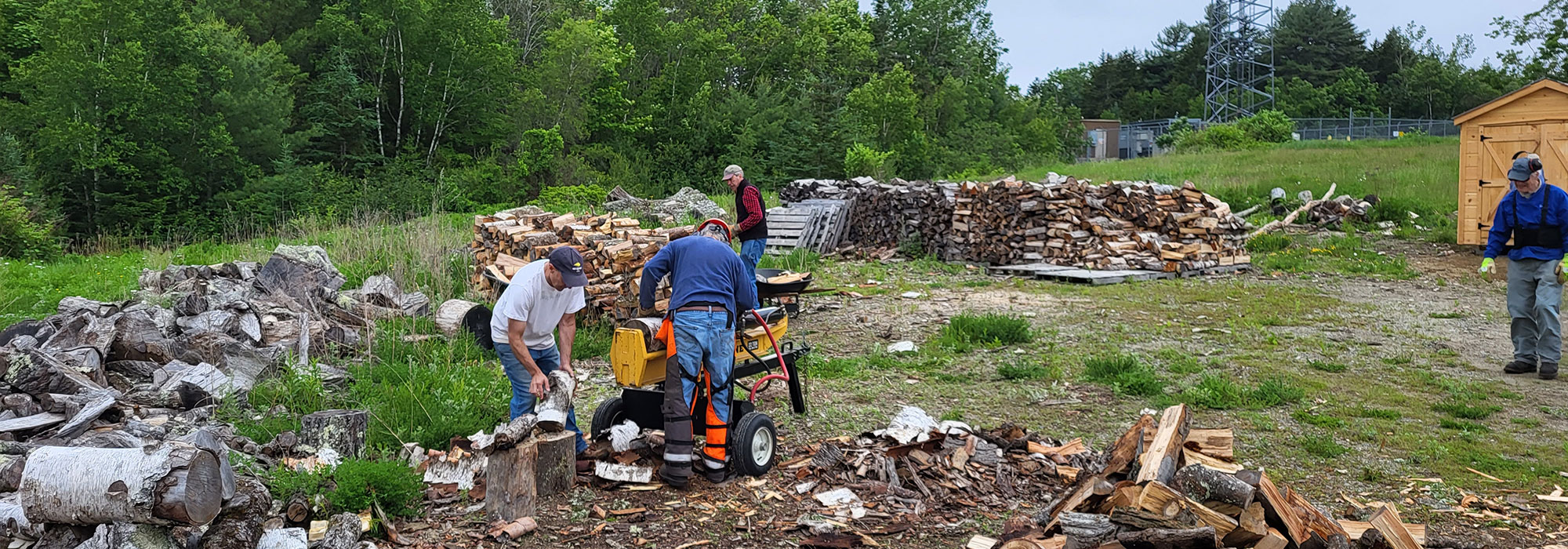 Volunteers working at the Castine Wood Bank
